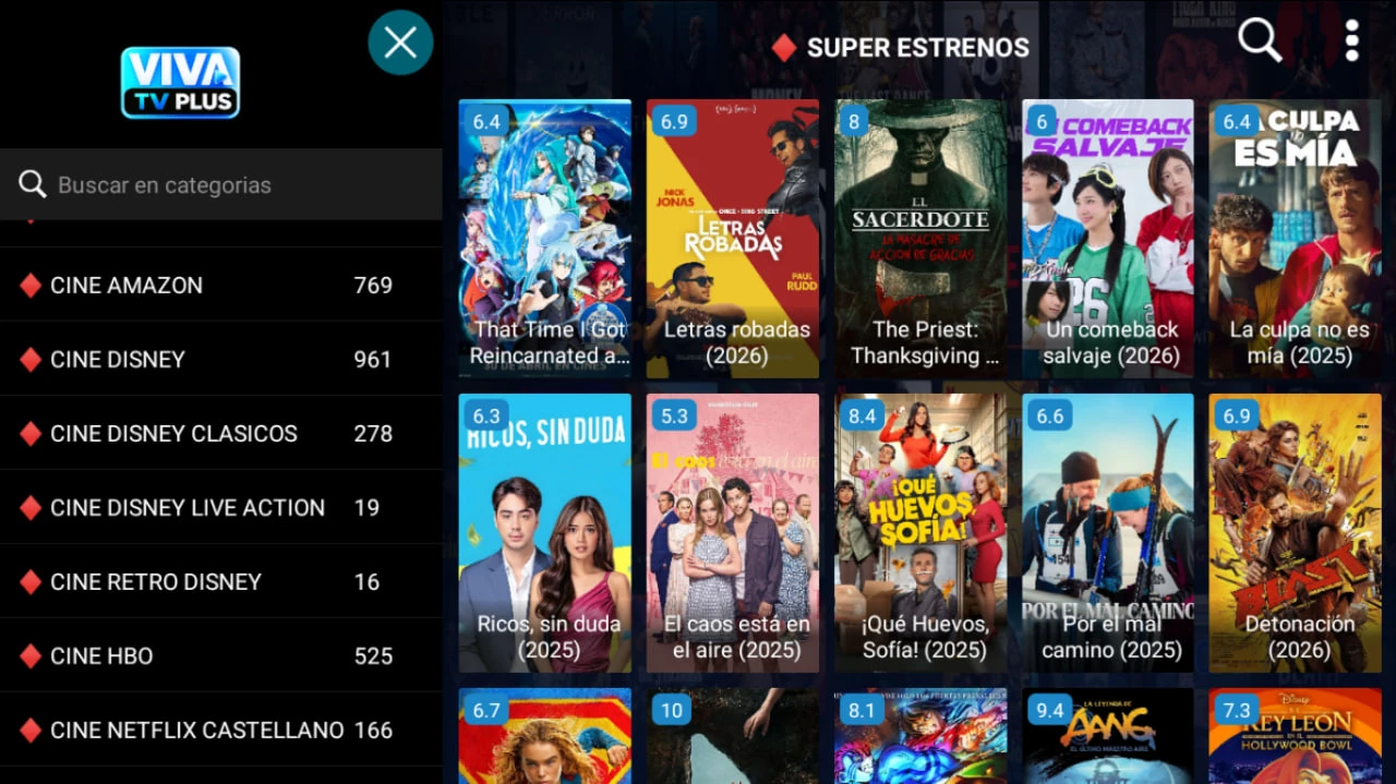 Vista de VIVA TV LITE