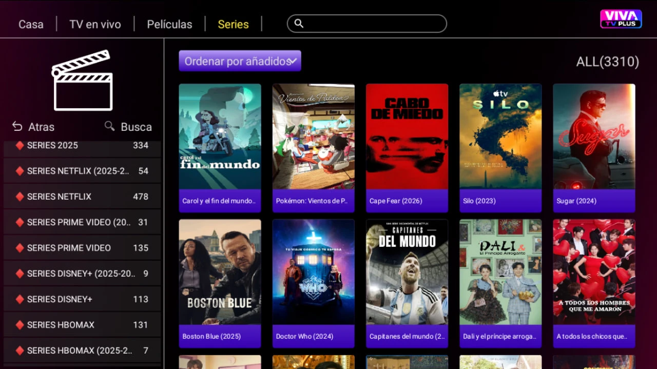 Vista de VIVA TV PLUS