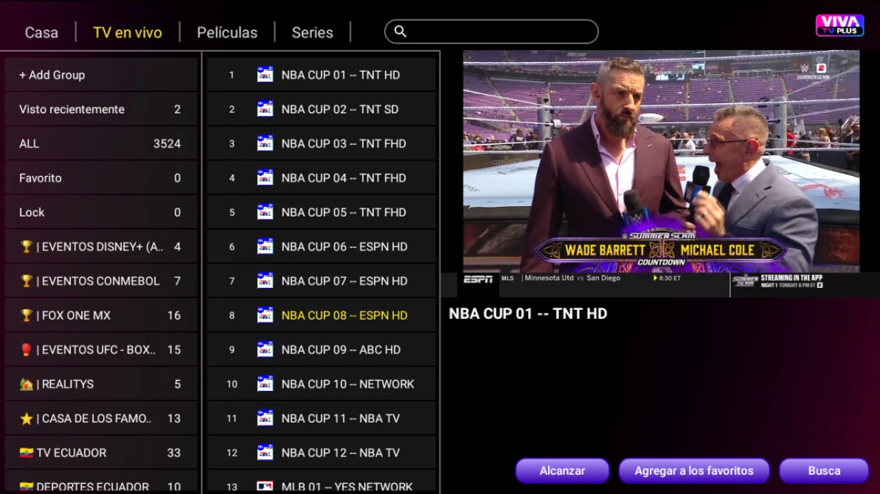 Vista de VIVA TV PLUS